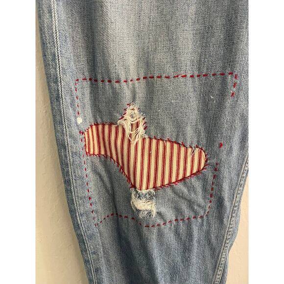 Grlfrnd 30 Jeans The Bella Low Rise Boyrfriend Patchwork Straight Baggy Fit - Picture 5 of 10